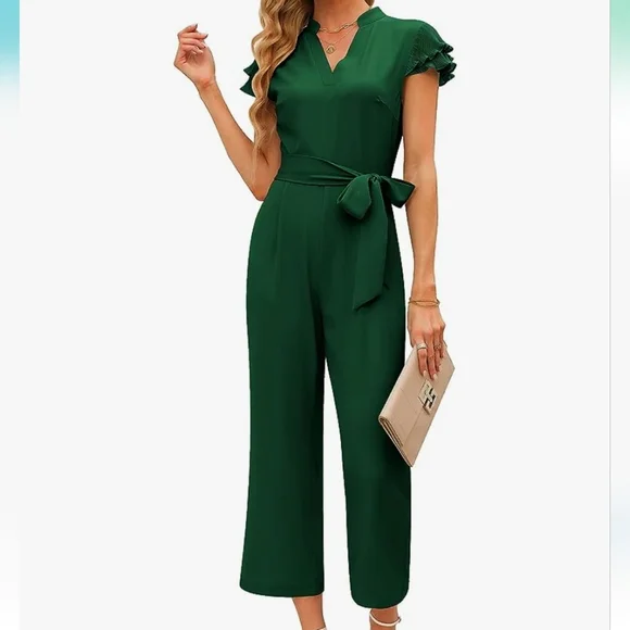 Ruffle Sleeve Jumpsuit - Picture 1 of 10